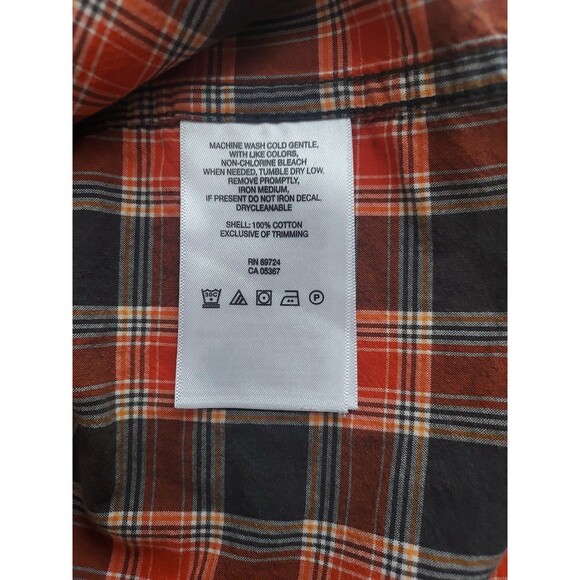 Mens Columbia 100% Cotton Gray & Orange Plaid LS Button Down Shirt Size XXL - Picture 6 of 9